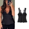 Women's Elegant Camisoles Sexy Splice Lace Sleeveless Sling Top Fashion Slimming Vintage Tank Top 2026 New Lady Street Wear