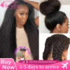 Heyju Wig Invisible Strap 360 HD Full Lace Glueless Wig Kinky Straight Lace Frontal Wig Yaki Straight Lace Front Human Hair Wig