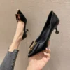 2026 Summer New Pointed-Toe Stiletto Heels, Women's Medium Height Office Pumps, Elegant Work Dress Shoes for Commuting