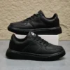Men Outdoor Leather Shoes Flat Classic Black Sports Shoes Lace up Skateboard Board Shoe Walking White Leisure Running Sneakers