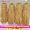 38Inch 13x6 HD Transparent Lace Front Wig Human Hair #27 Deep Wave Pre Plucked 200% Density Honey Blonde Curly Wig For Women