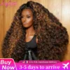 250% Density 13x6 Curly Wig Deep Wave Wigs 1b/30 Highlighted Wig Human Hair 13x4 Lace Frontal Water Wave Human Hair Wig
