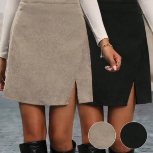 Ladies' spring and autumn suede inspired elegant half skirt two-piece set, elastic, young ladies' half skirt two-piece set, 787