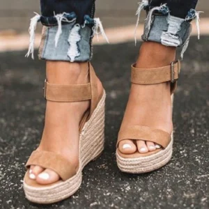 High Heels Women Leisure Wedge heel sandals 2024 New Summer Sandals Party Platform Wedges Heeled Fish mouth sandalias