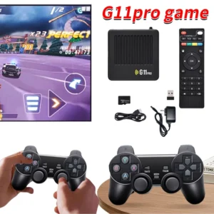 G11 Pro Retro Game Box Built in 10000+ Retro Games Plug and Play 4K HDMI-Compatible Output with 2.4G Wireless Dual Controllers