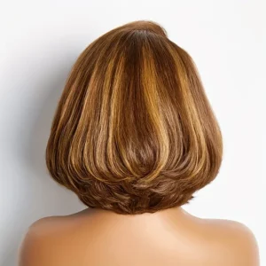 Straight Ombre Lace Front Wig Human Hair 18inch 4/27 Highlight Wig Human Hair Pre-plucked, 13x4 Straight Honey Blonde Mix Brown