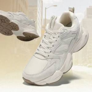 Baasploa Women Casual Shoes Comfort Leather Walking Sneakers For Women Solid Color Fashion Sport Shoes Non-Slip Hight Increase