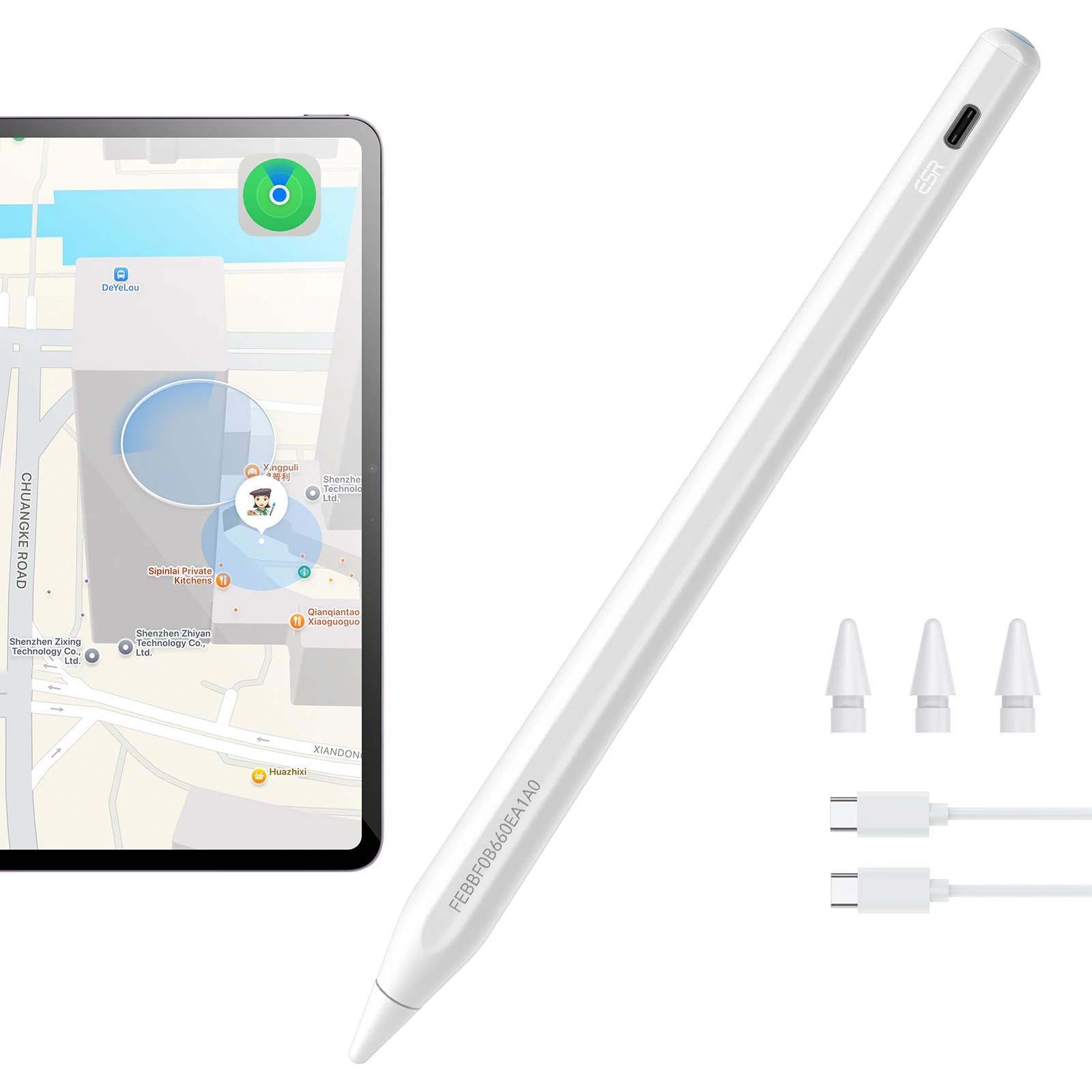 ESR Geo Digital iPad Pencil Findmy Tablet stylus for Apple iPad 2018-2025 for Apple iPad A16& Air 13/11&Pro 12.9/13/11&Mini 7/6