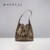 BAFELLI WOMEN'S NEW BAGS LUXURY FASHION LEATHER HANDBAGS 2025 HIGH QUALITY DESIGNER BRAND CAPACITY LADIES SHOULDER LEOPARD PRINT