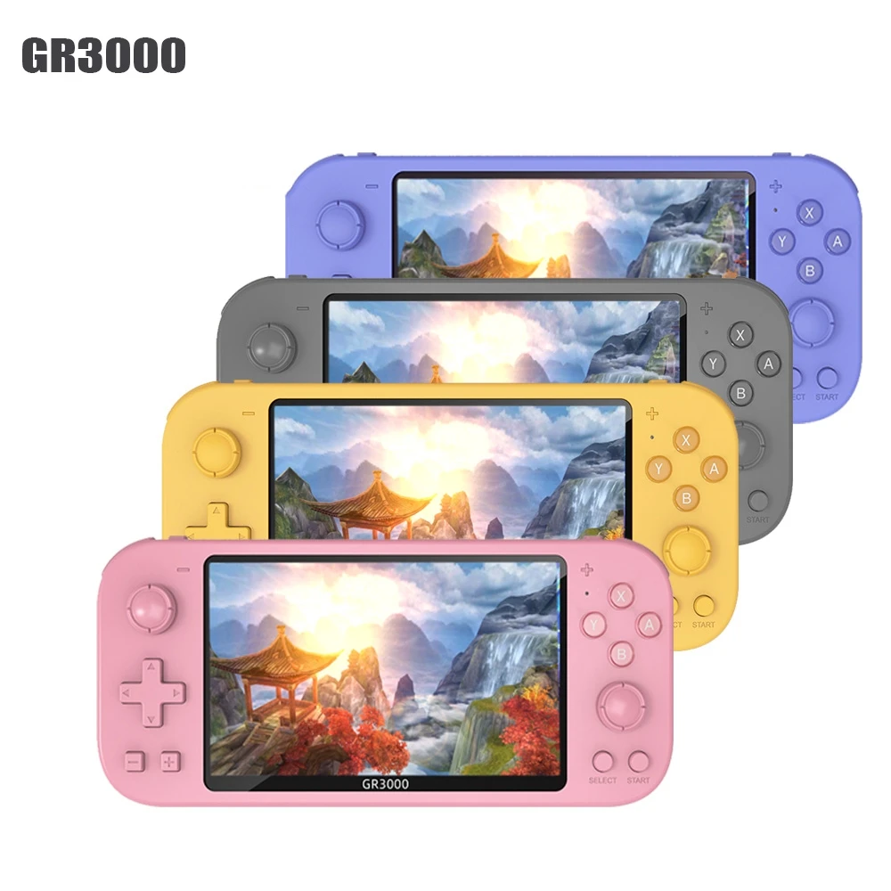 GR3000 handheld game players 5 inch Screen Retro Game Console 8GB No Repeat 2500 Free Games For PS1/MAME/Arcade Video Gaming