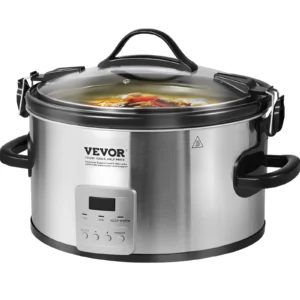 VEVOR Slow Cooker Digital Slow Cookers Locking Lid Ceramic Inner Pot for Home/Commercial Use