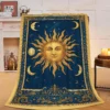 Sun and Moon Throw Blanket Soft Cozy Fleece Fuzzy Plush Warm Stuff Celestial Mystical Bedding Blanket Gifts for Sun and Moon