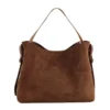Suede Cowhide fashion ladeis shoulder cross brown bags luxury designer women coffe handbags angola red