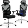Office Chair Ergonomic Desk Chair-Home Mesh Desk Chair with Adjustable Lumbar Support,Computer Gaming Chair for Home, Office