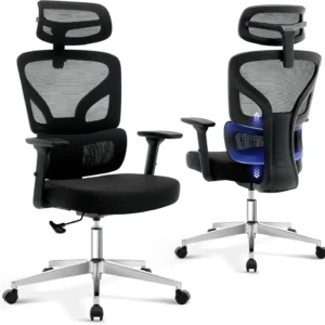 Office Chair Ergonomic Desk Chair-Home Mesh Desk Chair with Adjustable Lumbar Support,Computer Gaming Chair for Home, Office