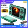 BOYHOM Green R36H Retro Video Game Console 3.5?? IPS Screen RK3326 3000 mAh Open Linux System Portable Player 64GB 128GB