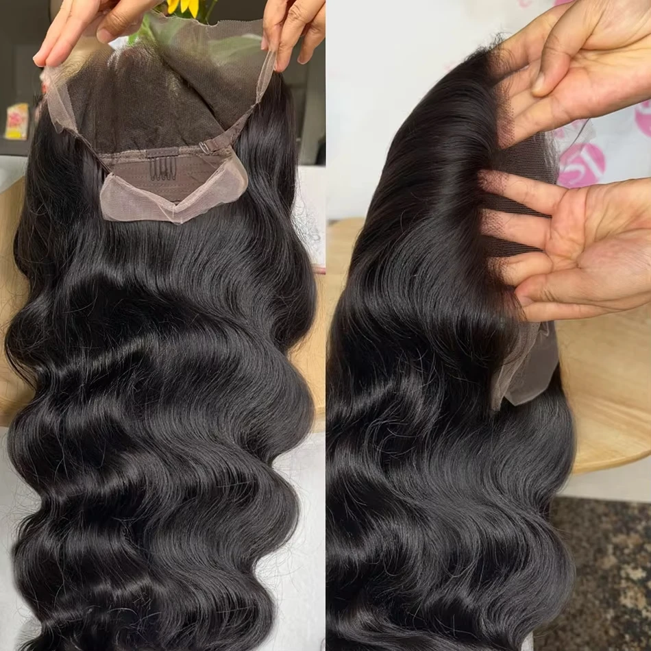 100% Human Hair Brazilian 30 42 Inch Body Wave 13x4 13x6 HD Transparent Lace Front Wig Black 5x5 Lace Frontal Wigs Pre Plucked