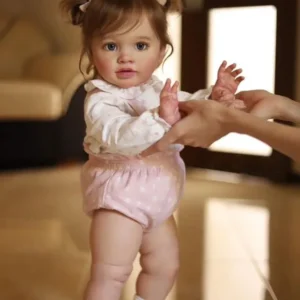 NPK 66CM Pippa Already Painted Finished Doll Reborn Toddler Huge Baby Size Popular Lifelike Soft Touch 3D Skin Art Doll