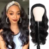 16-40nch 200 Density Headband Wig Body Wave Brazilian Human Hair Wig Without Glue Full Machine Made Ready To Wear Wigs For Women