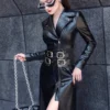 Lautaro Spring black maxi leather dress women long sleeve zipper corset Long tight dress Faux Leather dresses for women 2022