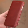Genuine Leather Phone Flip Case for iPhone 17 16 15 14 13 12 11 Pro Max 17Pro Air 16E 16Pro 16 Plus luxury Anti-scratch Cover