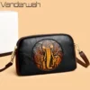 Vintage Elephant Embossed Leather Crossbody Bag for Women Designer Retro PU Leather Shoulder Bag Casual Daily Messenger Bag 2026