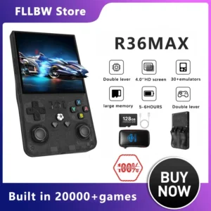 R36MAX Retro Handheld Game 4.0Inch IPS Screen Console 128GB Portable Pocket Video Player Supports 30+ Emulators