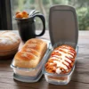 Large 1800ml Glass Loaf Pan Set 2pcs with Lid Oven Safe Baking Dish Ideal for Cakes Toast Meal Prep Christmas Gift