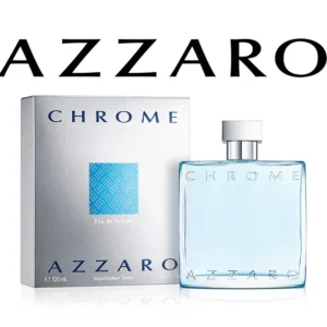 Azzaro Chrome Eau De Toilette Fresh Aquatic Mens Cologne Musky Fresh Notes of Bergamot Everyday Wear Luxury Perfumes for Men