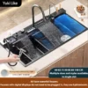 Stainless Steel Waterfall Kitchen Sink Digital Display Multifunctional Kitchen Sinks Large Single Slot Multiple Types of sinks