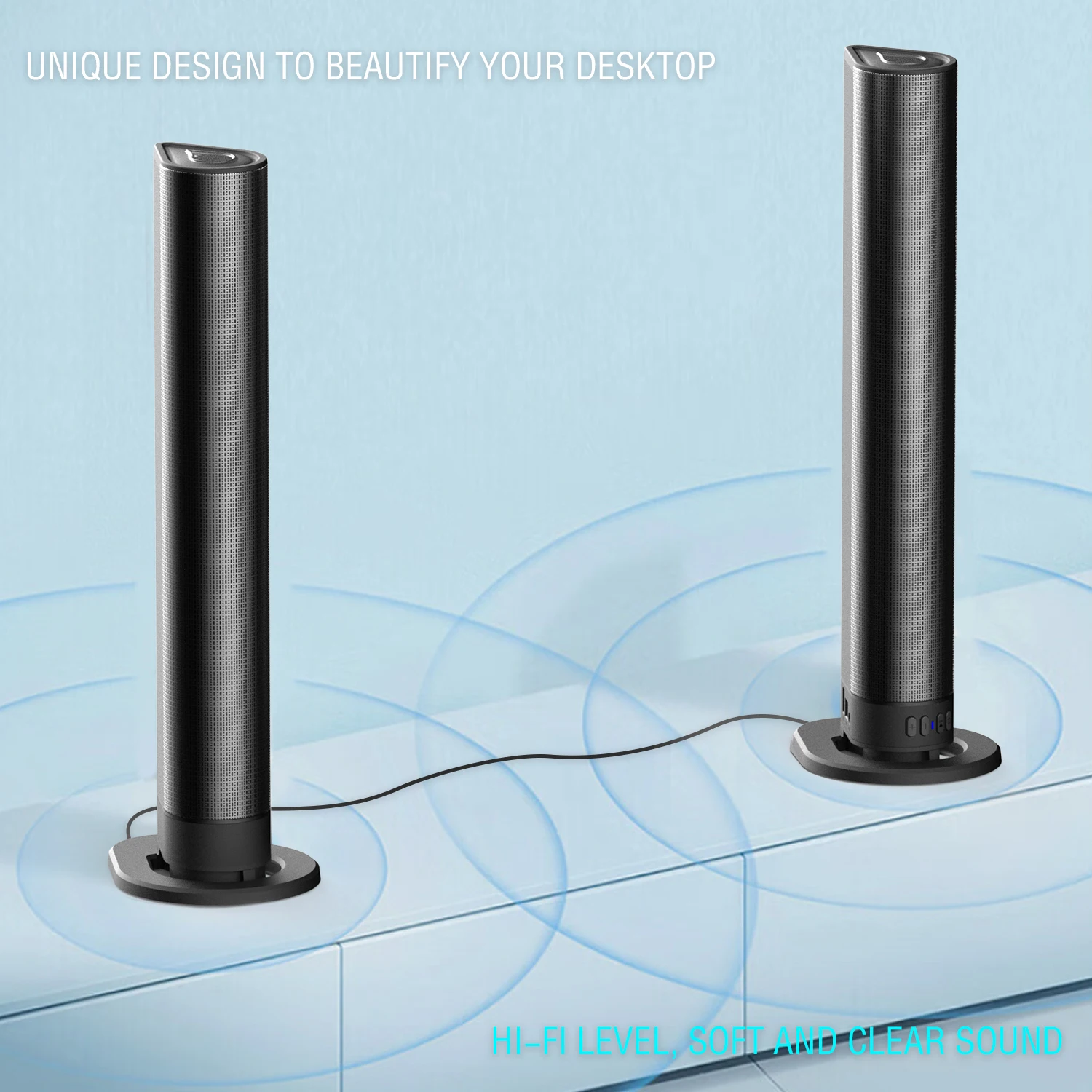 PHONEPACE TV Sound Bars Detachable 2 in 1 Bluetooth 5.3  2.2 Channel TV Speaker for Surround Sound System Optical/Aux/USB