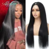 V part Straight Hair Wig 16-36 Inch Upgrade 100% Human Hair Head Clip In Half Wig Brazilian Glueless No Leave Out Wigs For Women