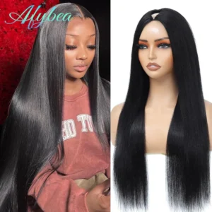 V part Straight Hair Wig 16-36 Inch Upgrade 100% Human Hair Head Clip In Half Wig Brazilian Glueless No Leave Out Wigs For Women