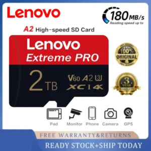 Original Lenovo 2TB 1TB Mini Micro SD Card Memory Card TF/SD 128GB 256GB 512GB Mini Memory Card Class10 For Camera/Phone/Switch