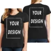 UE Size Custom Team T-shirt for Women, Add Your Own Design in Front and Back, Print and Text, High-quality T-shirt for Men