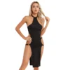 Sleeveless Womens Sides Split Bodycon Dress Sexy Pole Dance Costume Summer Black Adjustable Strappy High Cut Dresses Party Club