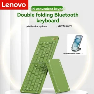 Lenovo Mini Foldable Wireless Keyboard Slim Portable Bluetooth Keyboard Rechargeable Folding Keyboard For IOS Windows Android