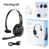 Siindoo JH-101 Wireless Call Center Headset with Mic Noise Canceling Headphones with 50H Talking Time For Office Work, Video