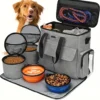 Large 6 PCS Airline Approved Dog Travel Bag Set Weekend Pet Travel Organizer with Multi-Function Pockets for Supplies