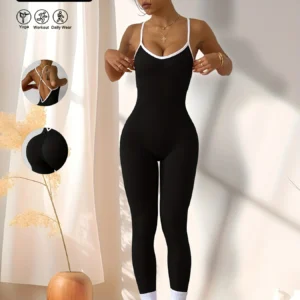 CZGUKE  Girls Pink Sports Jumpsuit Running One Piece Bodysuit Workout Rompers Women Overalls Sportswear Gym Fitness Yoga Suit