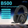 MZYJBL B500 RGB Wireless Gaming Headphones Bluetooth 5.4 Stereo Bass Sound Noise Reduction Earbuds for Sports 60H Playtime