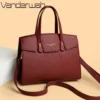 High Quality Soft Leather Women's Handbag Luxury Designer Ladies Shoulder Crossbody Bag Female Casual Tote Bag Solid Color Purse