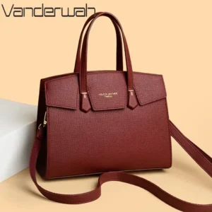 High Quality Soft Leather Women's Handbag Luxury Designer Ladies Shoulder Crossbody Bag Female Casual Tote Bag Solid Color Purse
