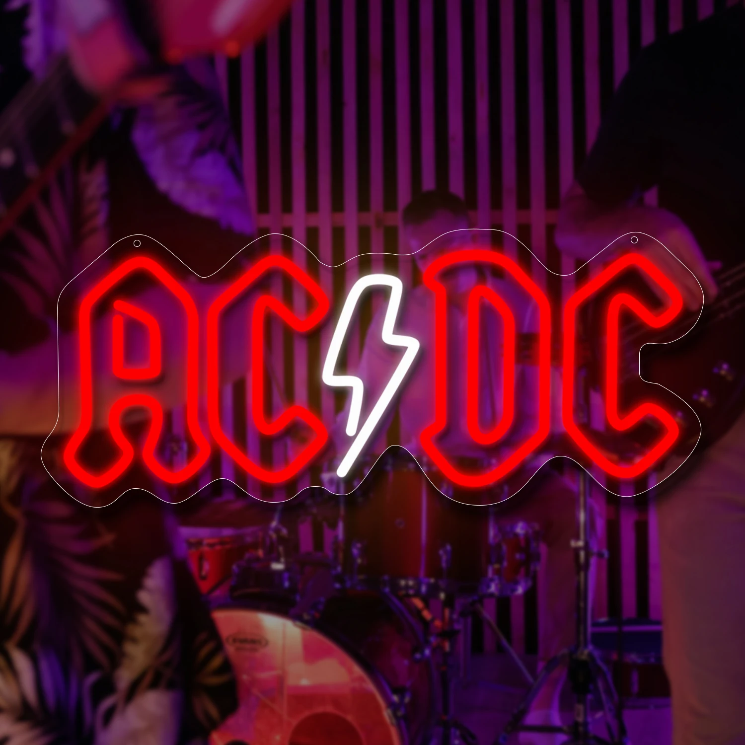 1 piece of AC/DC neon sign, AC/DC neon LED sign for ACDC band fans, bedroom, bar, club, wall art decoration, best music fan gift
