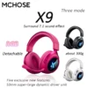 MCHOSE X9 Wireless Headworn E-sports Lightweight Headset Noise Reduction Game FPS Surround 7.1 sound Three Mode Low Latency 300g