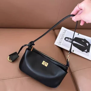 Luxury Rodeo Women Shoulder Bags Cowhide Leather Brand Black Handbags For Women Fashion Gold Silver Buckle Design Underarm Bags