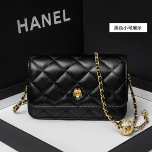 Luxury Geniunie Leather Sheepskin Diamond Lattice Handbag High Quality Metal Chain Clutch Wallet Purse Shoulder Bags for BC4-1