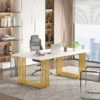 Tribesigns Modern Office Desk, 70.9" Wooden Computer Desk,Executive Desk with Gold Metal Legs, Large Workstation Home Office