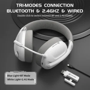 ATTACK SHARK L80 Ultra-Light Tri-Mode Gaming Headset Lightweight Wireless Gaming Headset for PC/PS4/PS5/Switch/Xbox