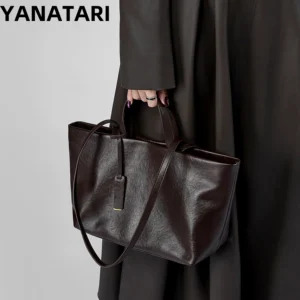 Luxury woman Shoulder bag soft leather large capacity square fashion tote bag korean Fashionable Handbag  Shopping underarm bags